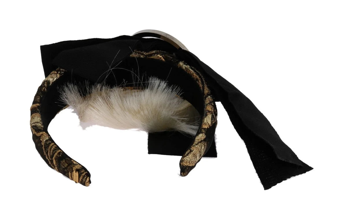 Dolce & Gabbana Black Crystal White Diadem Headband - Headbands