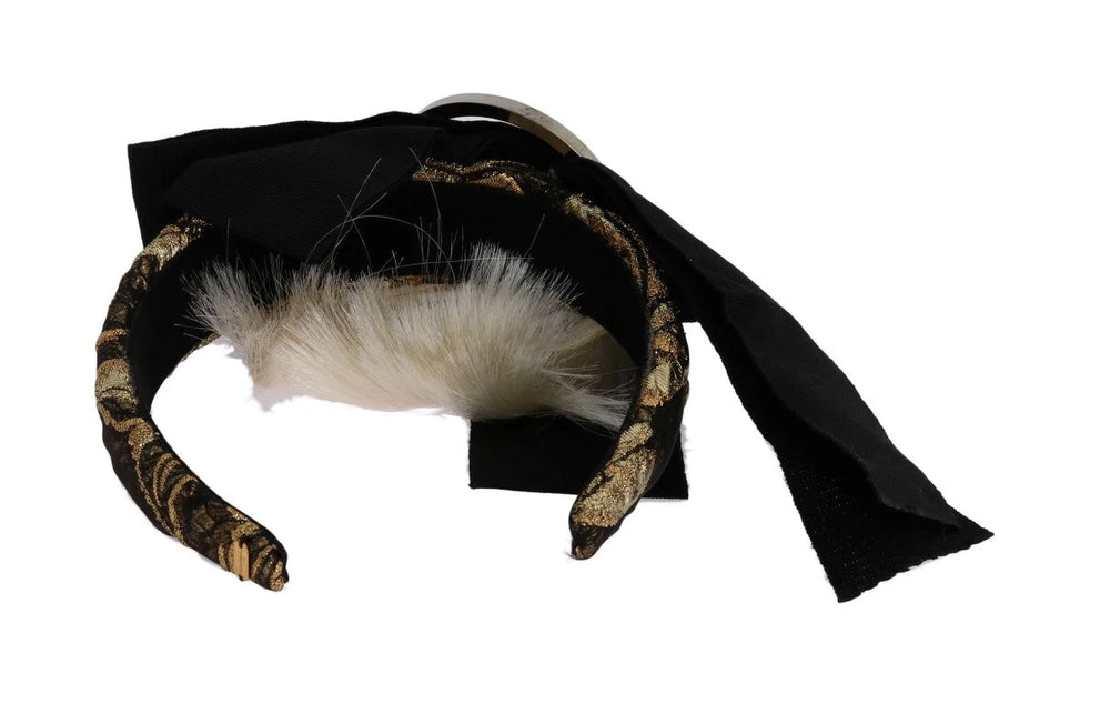 Dolce & Gabbana Black Crystal White Diadem Headband - Headbands