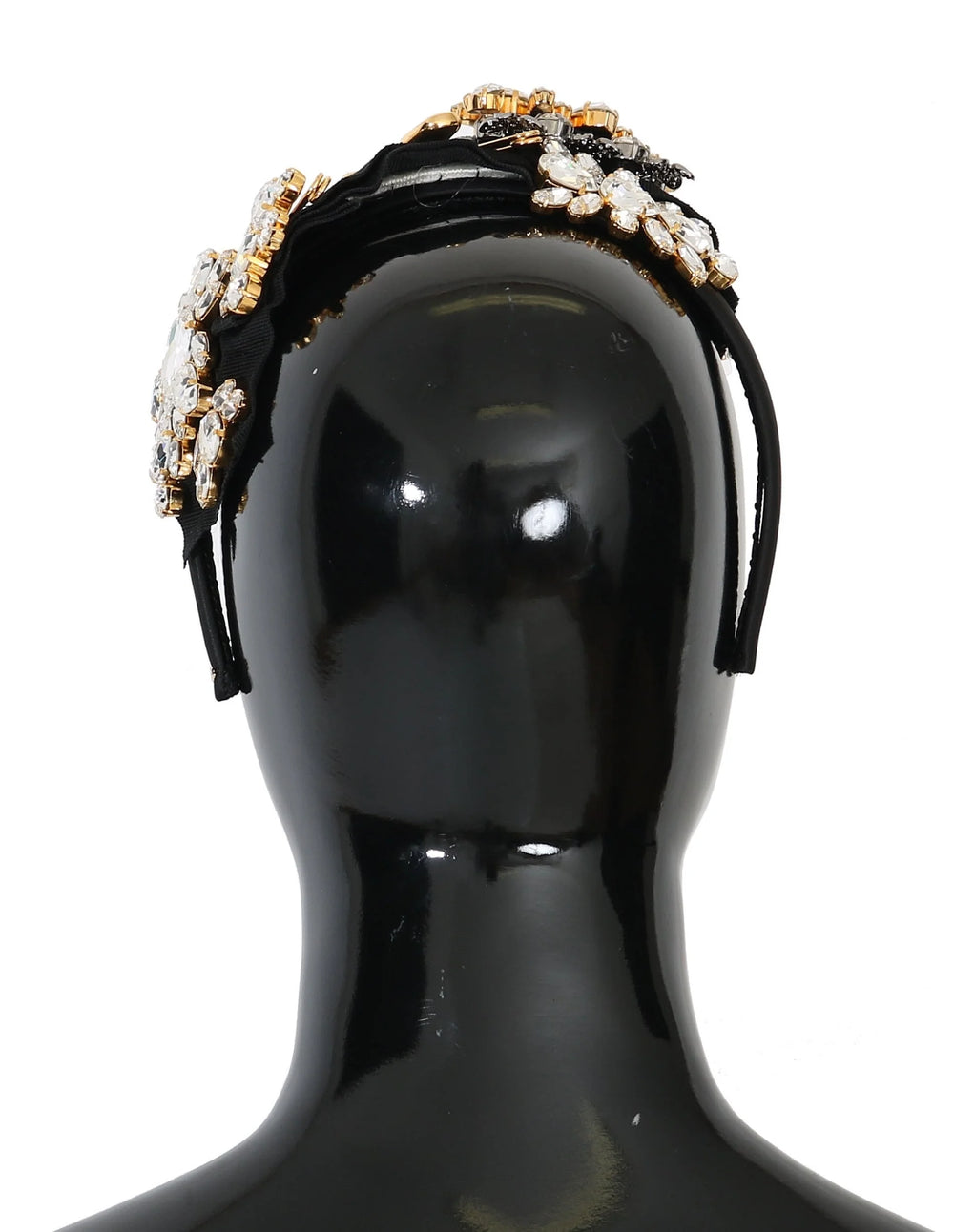 Dolce & Gabbana Black Crystal White Hair Parrucchiera Headband Diadem - Headbands