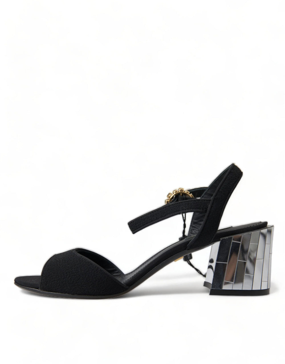Dolce & Gabbana Black Crystals Ankle Strap Sandals Shoes - EU35/US4.5
