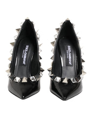 Dolce & Gabbana Black Crystals Studs Stiletto Pumps Shoes - EU39/US8.5 - Heels