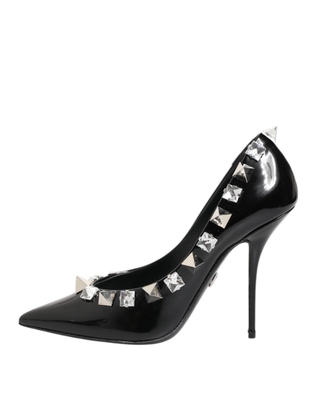 Dolce & Gabbana Black Crystals Studs Stiletto Pumps Shoes - EU39/US8.5 - Heels