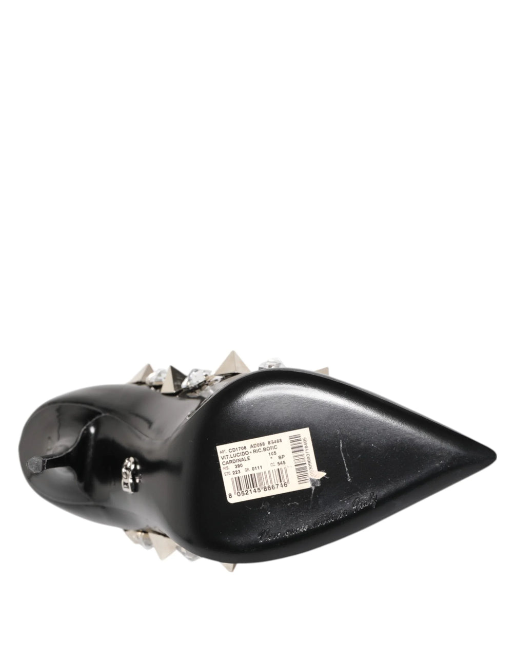 Dolce & Gabbana Black Crystals Studs Stiletto Pumps Shoes - EU39/US8.5 - Heels