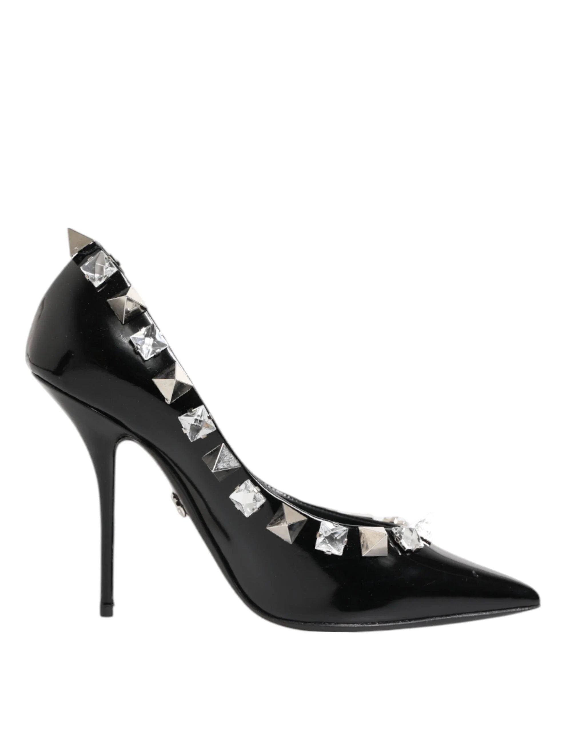 Dolce & Gabbana Black Crystals Studs Stiletto Pumps Shoes - EU39/US8.5 - Heels