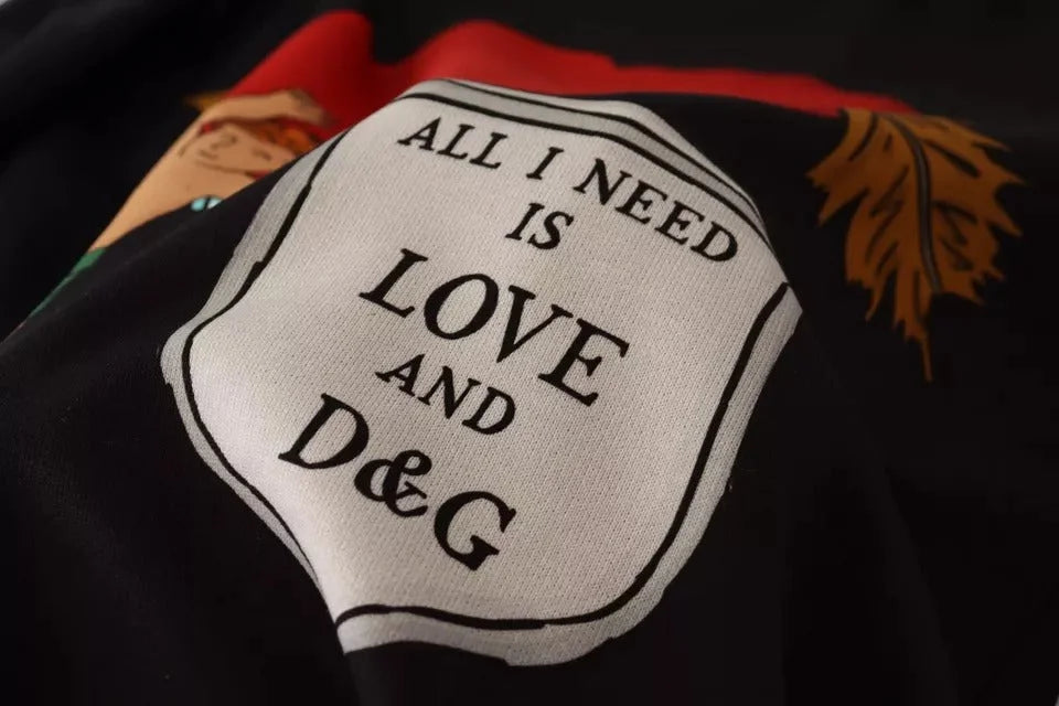 Dolce & Gabbana Black Cupid Print Hoodie Sweatshirt Sweater - IT44 | XS - Hoodies