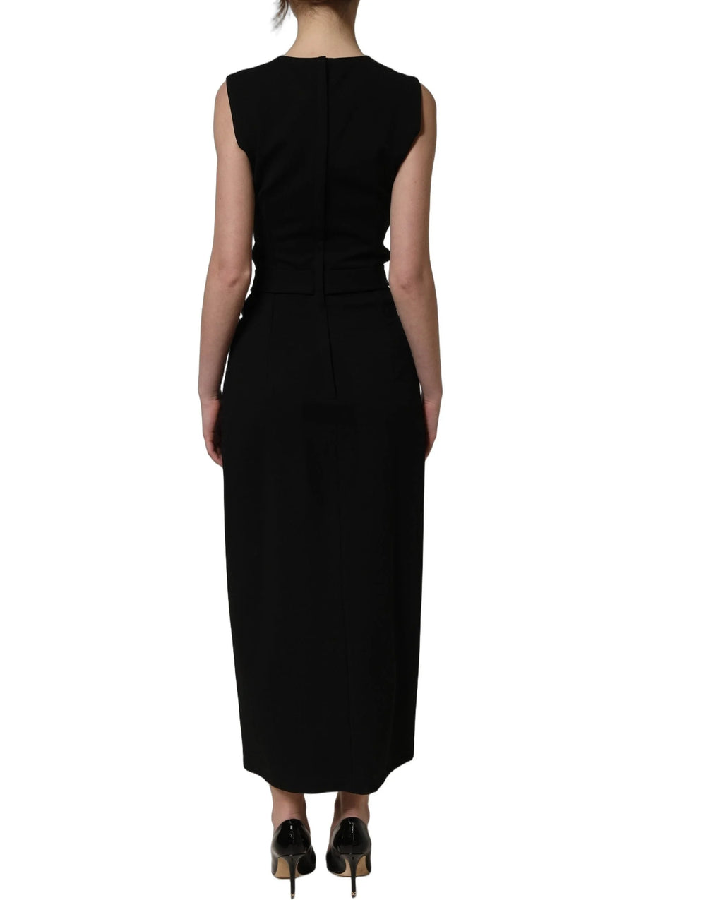 Dolce & Gabbana Black Cut Out Detail Sleeveless Maxi Dress - IT38 | XS