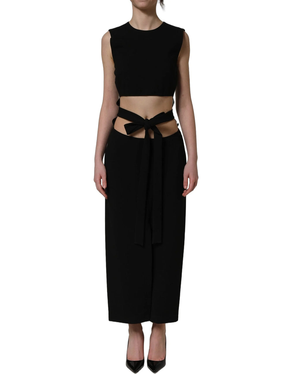 Dolce & Gabbana Black Cut Out Detail Sleeveless Maxi Dress - IT38 | XS