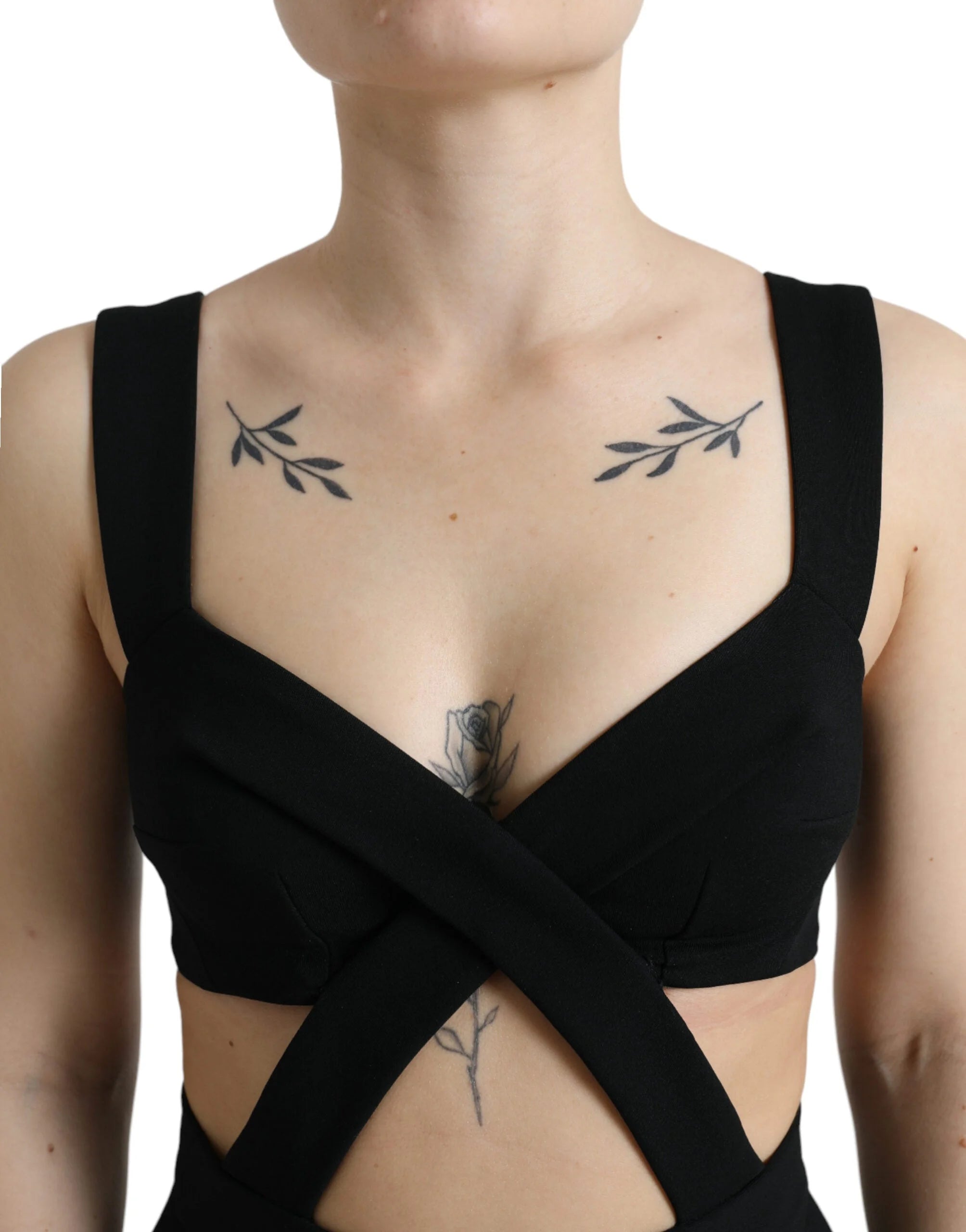 Dolce & Gabbana Black Cut Out Sleeveless Bodycon Midi Dress - IT38 | XS - Dresses