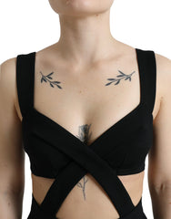 Dolce & Gabbana Black Cut Out Sleeveless Bodycon Midi Dress - IT38 | XS - Dresses