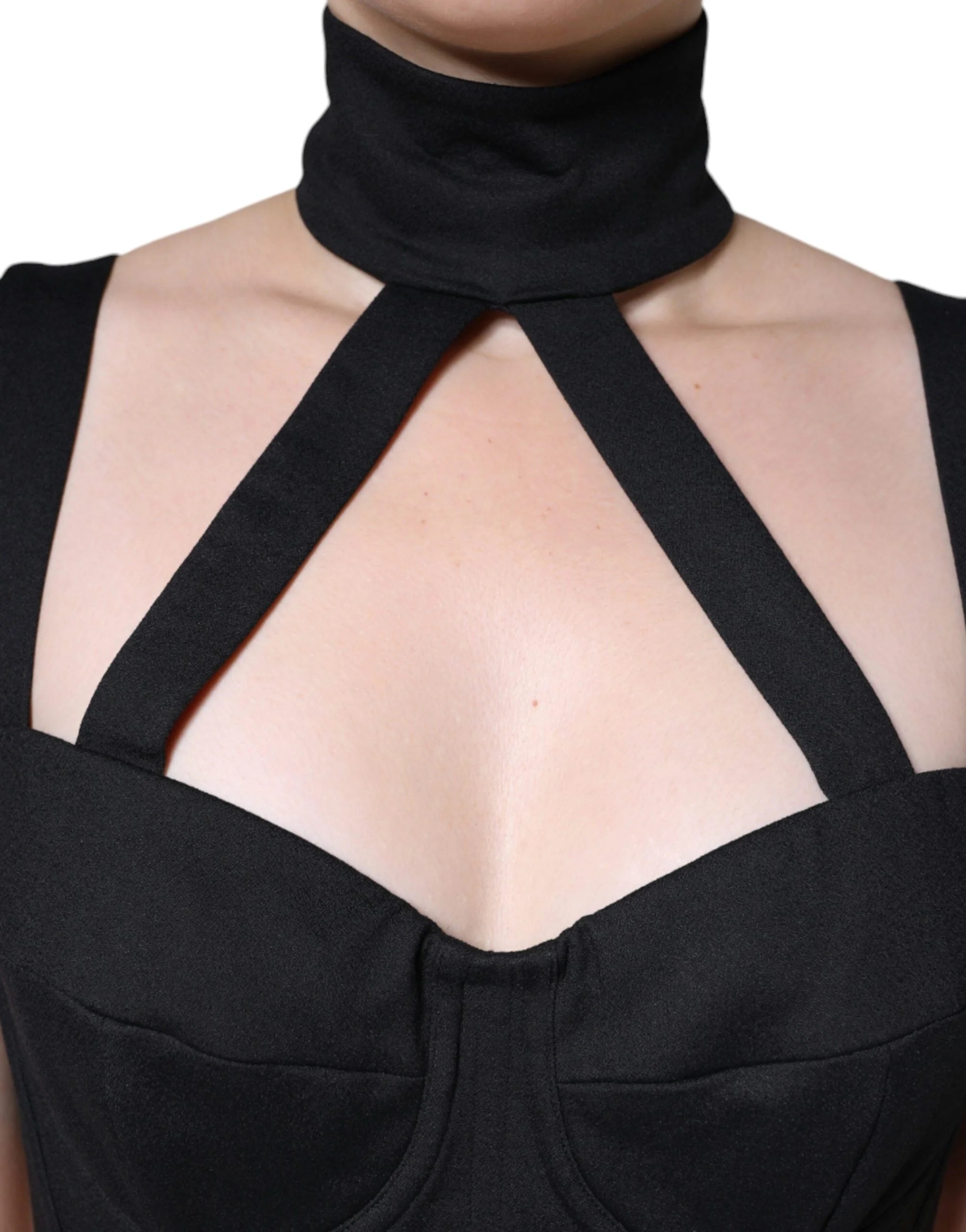 Dolce & Gabbana Black Cut Out Sleeveless Bodycon Mini Dress - IT40|S - Dresses