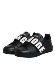Dolce & Gabbana Black D&G AMORE Low Top Sneakers Shoes - EU37/US7