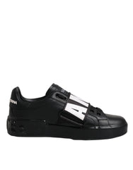Dolce & Gabbana Black D&G AMORE Low Top Sneakers Shoes - EU37/US7 - Sneakers