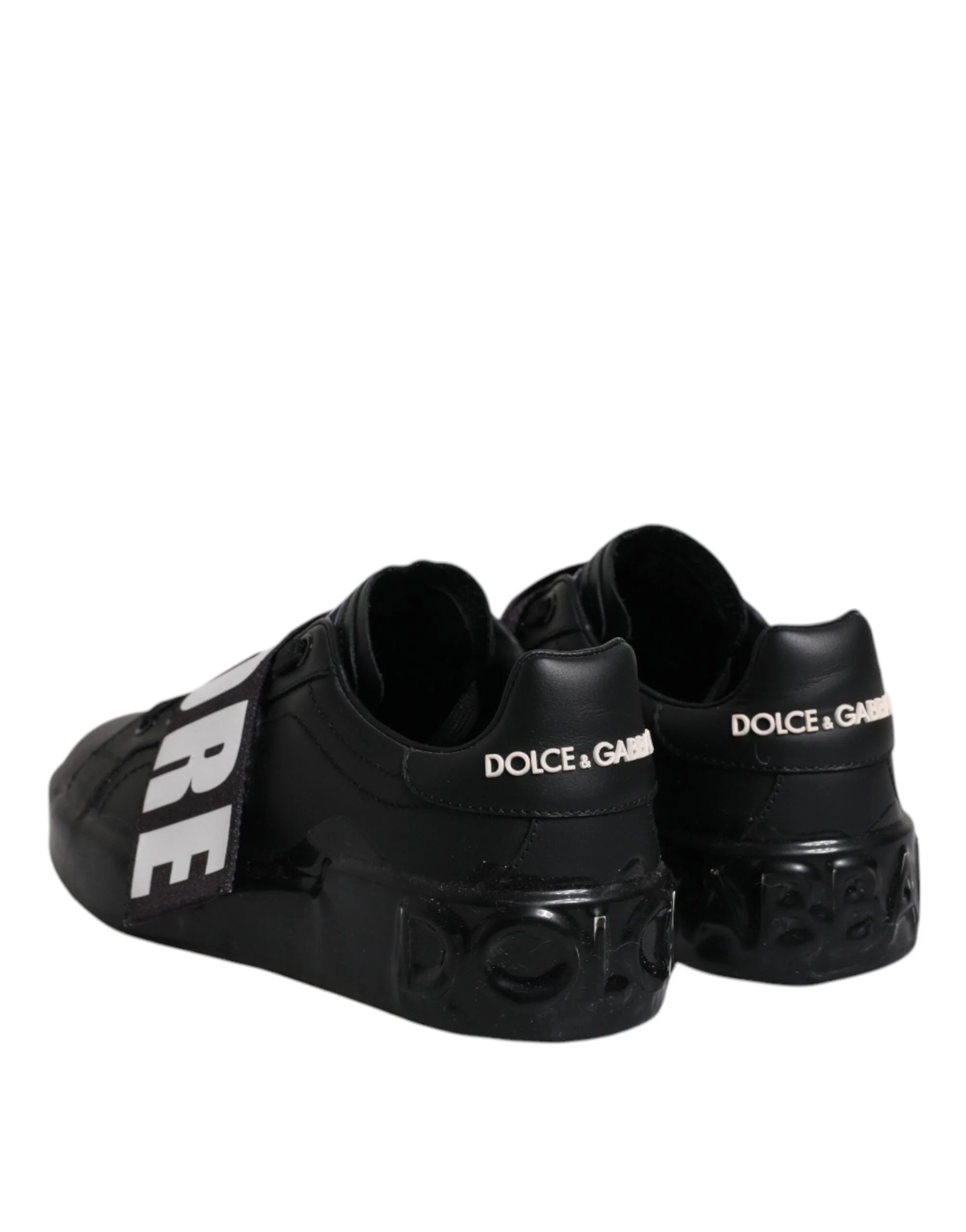 Dolce & Gabbana Black D&G AMORE Low Top Sneakers Shoes - EU37/US7 - Sneakers
