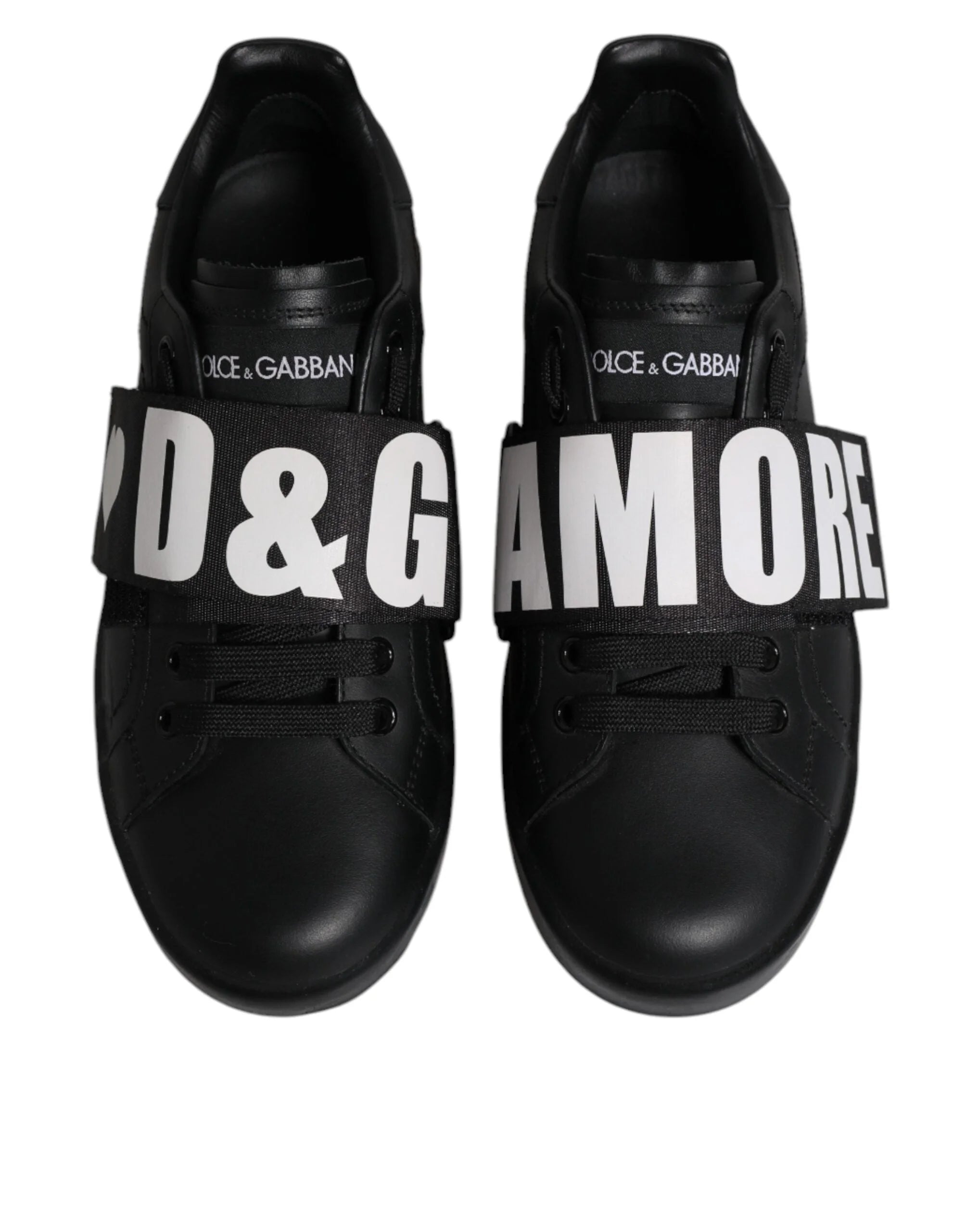 Dolce & Gabbana Black D&G AMORE Low Top Sneakers Shoes - EU37/US7 - Sneakers
