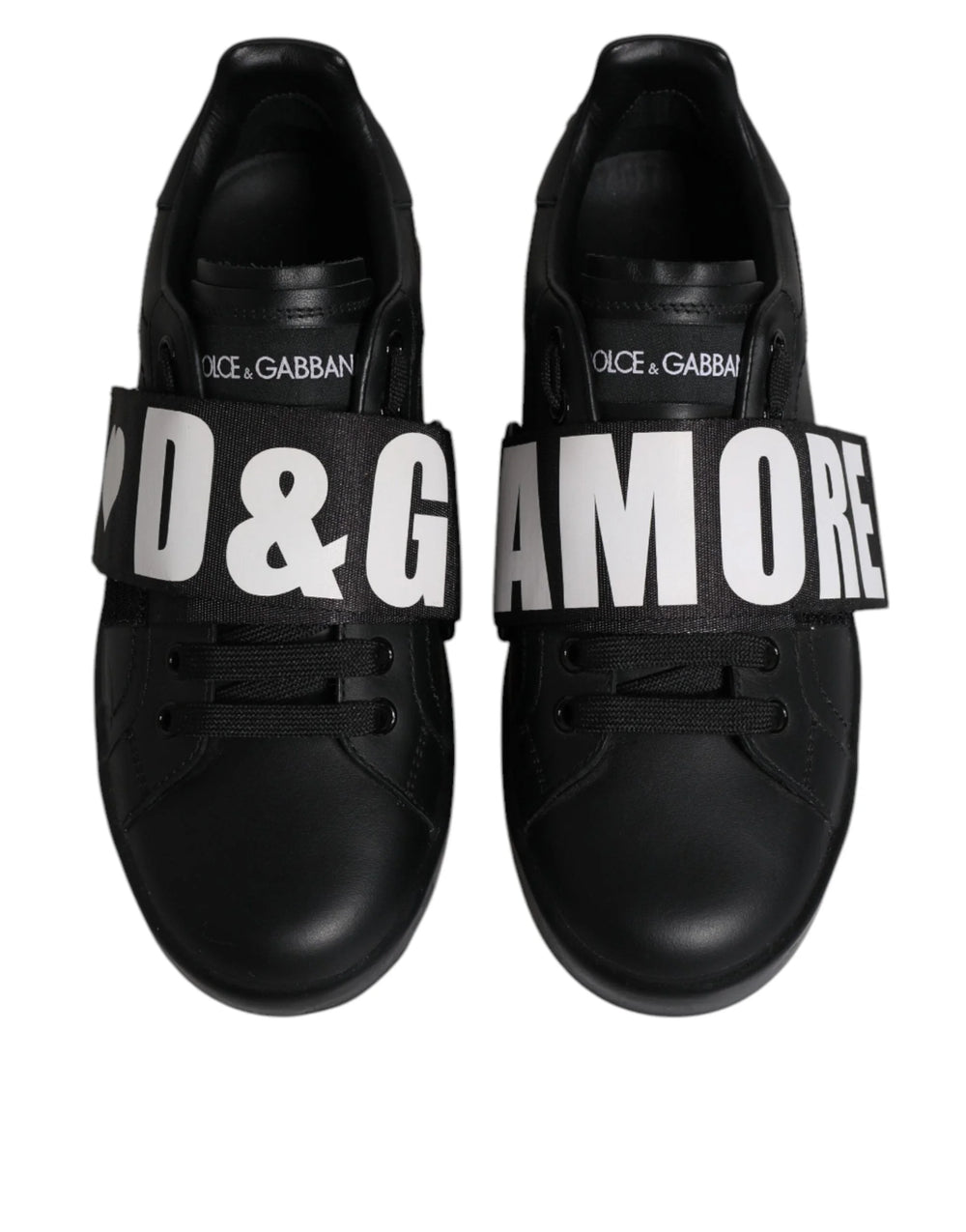 Dolce & Gabbana Black D&G AMORE Low Top Sneakers Shoes - EU37/US7 - Sneakers