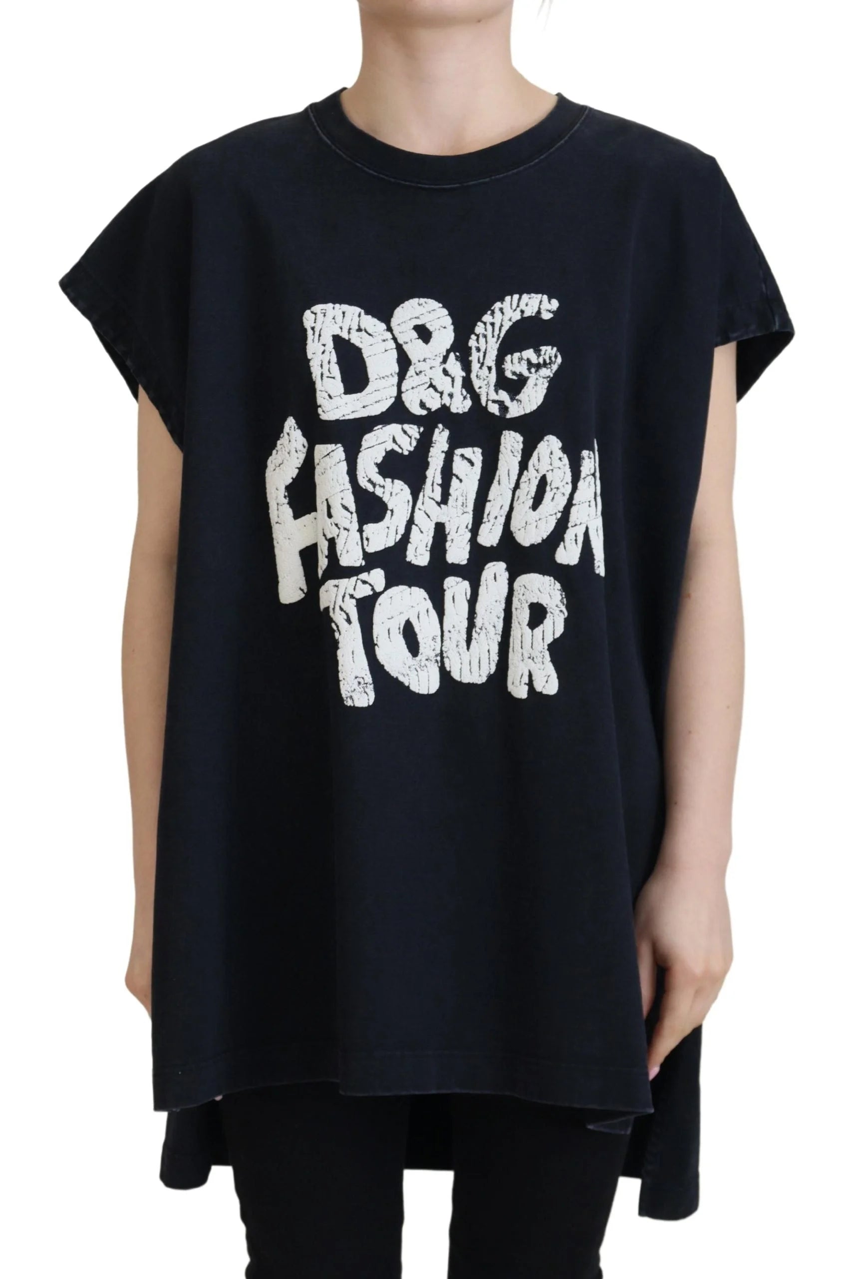 T-shirt Algodão Gola Redonda D&G Fashion Preta Dolce & Gabbana - IT40|S