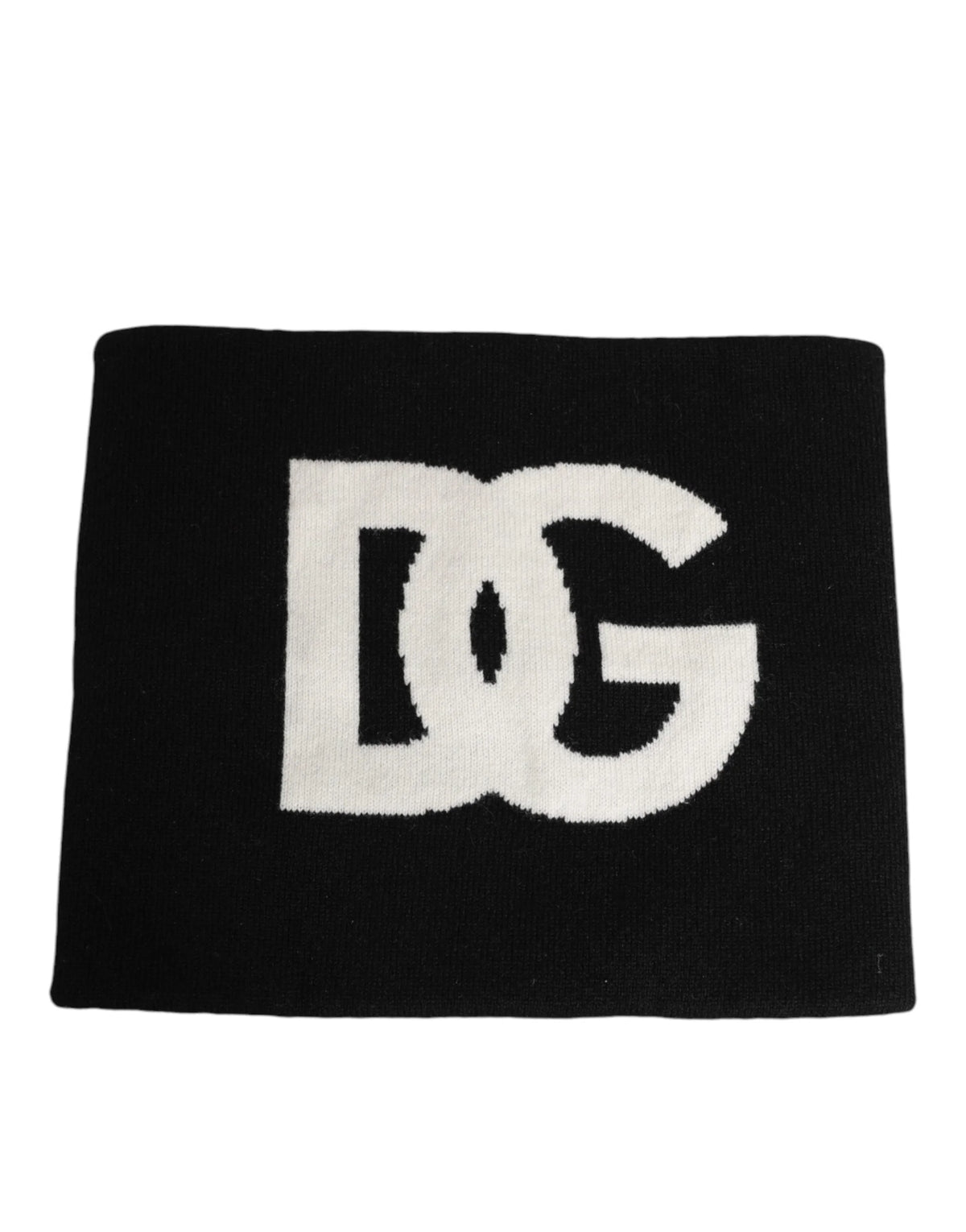 Dolce & Gabbana Black D&G Logo Cashmere Knitted Men One Size Scarf - Scarves & Shawls