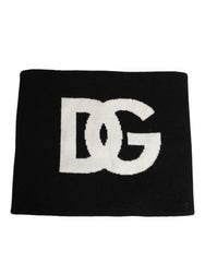 Dolce & Gabbana Black D&G Logo Cashmere Knitted Men One Size Scarf - Scarves & Shawls