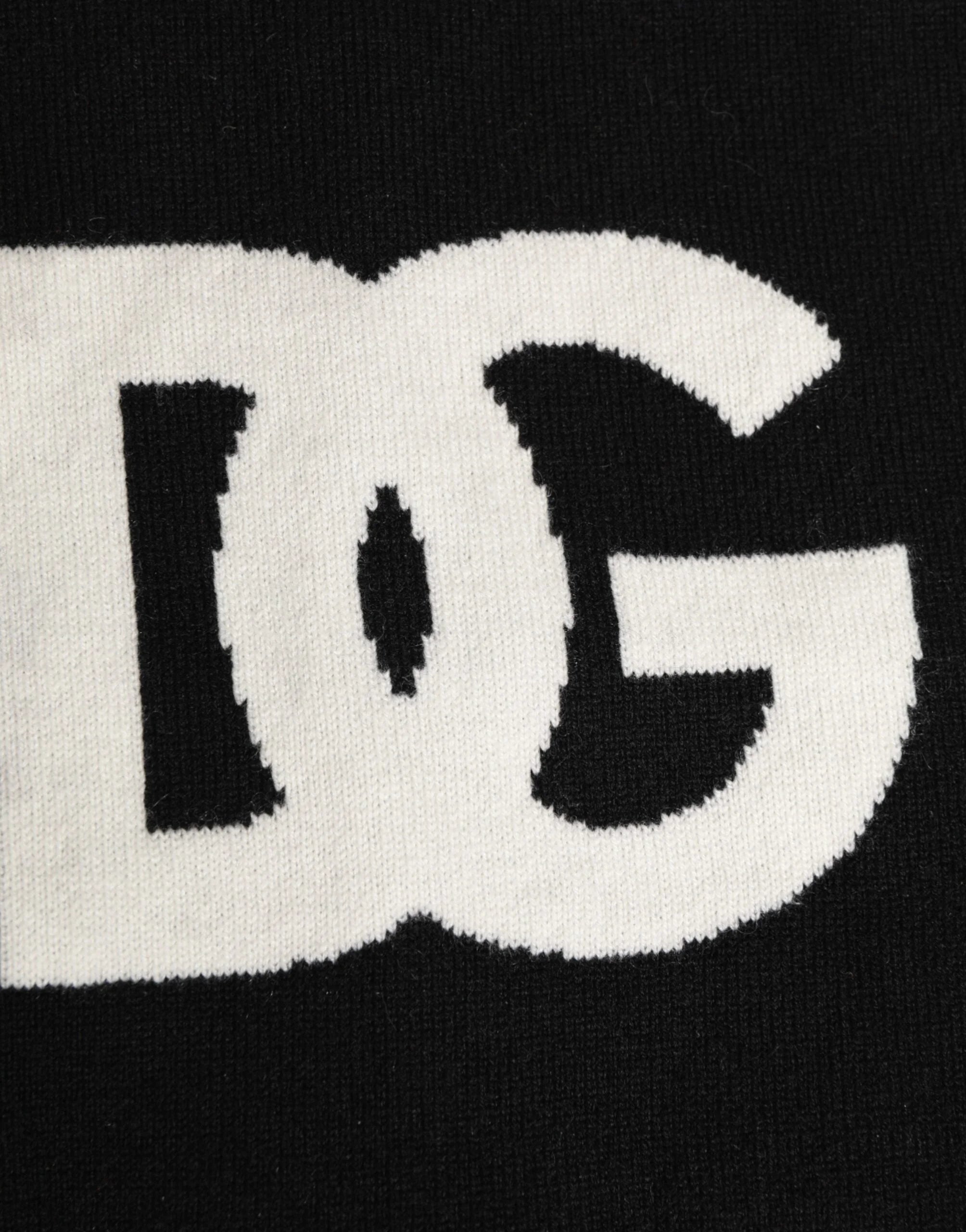 Dolce & Gabbana Black D&G Logo Cashmere Knitted Men One Size Scarf - Scarves & Shawls