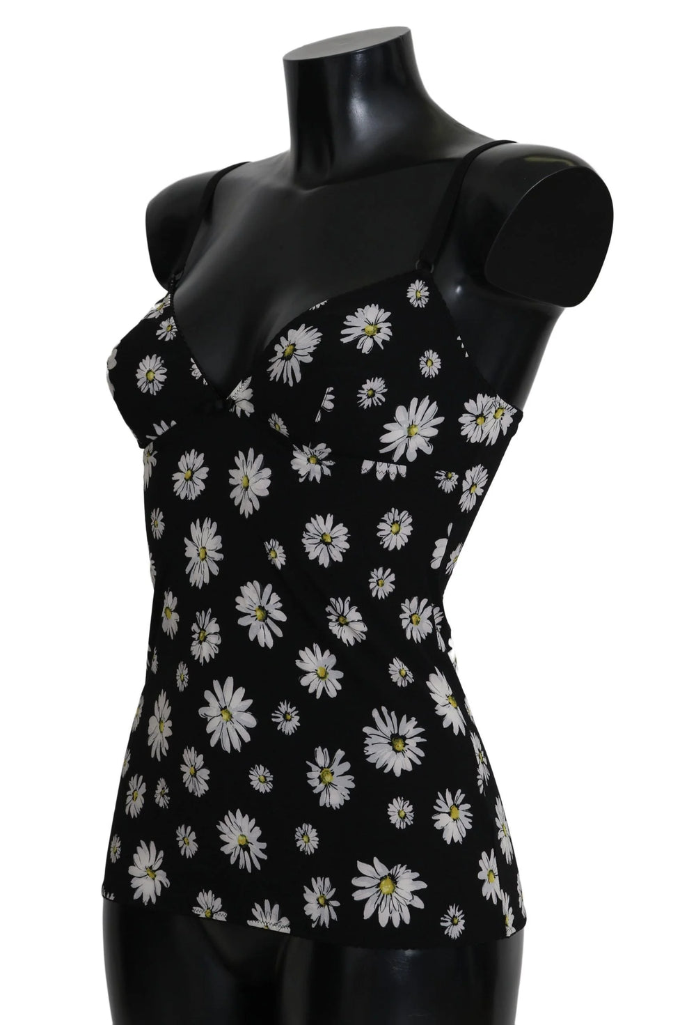 Dolce & Gabbana Black Daisy Print Dress Lingerie Chemisole - IT2 | S - Women’s Underwear Slips
