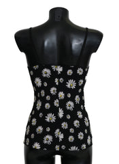 Dolce & Gabbana Black Daisy Print Dress Lingerie Chemisole - IT2 | S - Women’s Underwear Slips