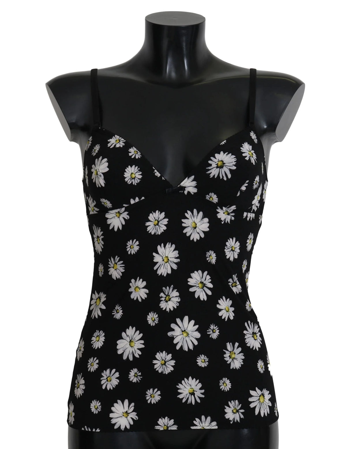 Dolce & Gabbana Black Daisy Print Dress Lingerie Chemisole - IT2 | S - Women’s Underwear Slips
