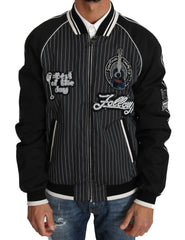 Dolce & Gabbana Black DD58 SG62 Sequined Beaded Jacket - IT52 | XL - Bomber Jackets