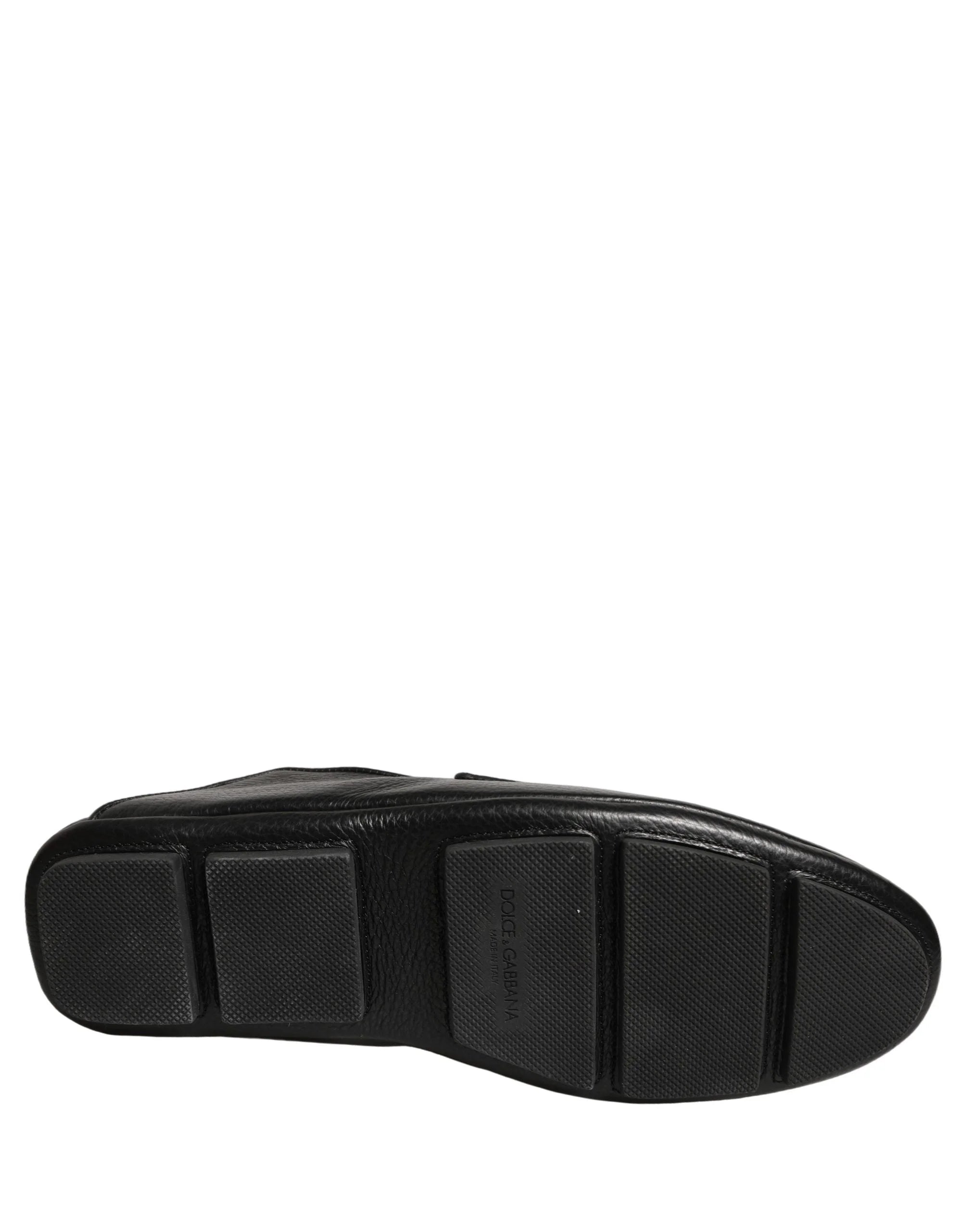 Dolce & Gabbana Black Deerskin Leather Driver Loafers Shoes - EU42/US9