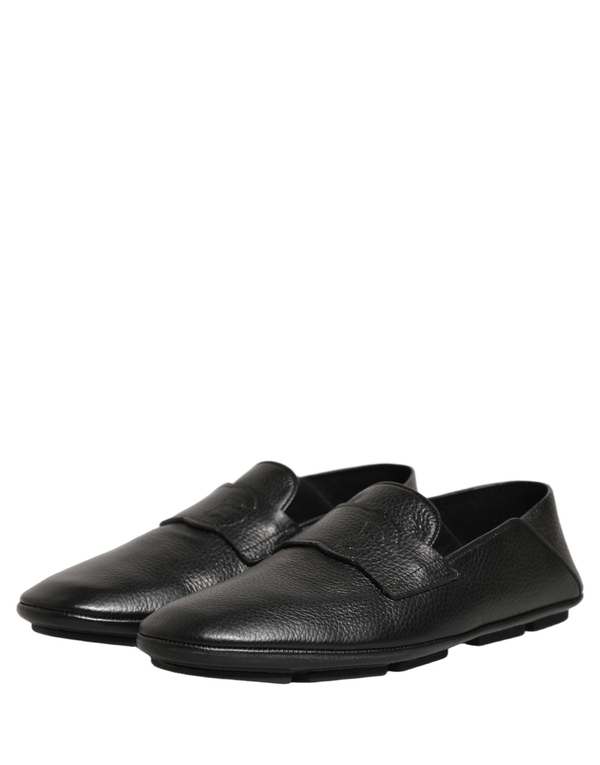 Dolce & Gabbana Black Deerskin Leather Driver Loafers Shoes - EU42/US9