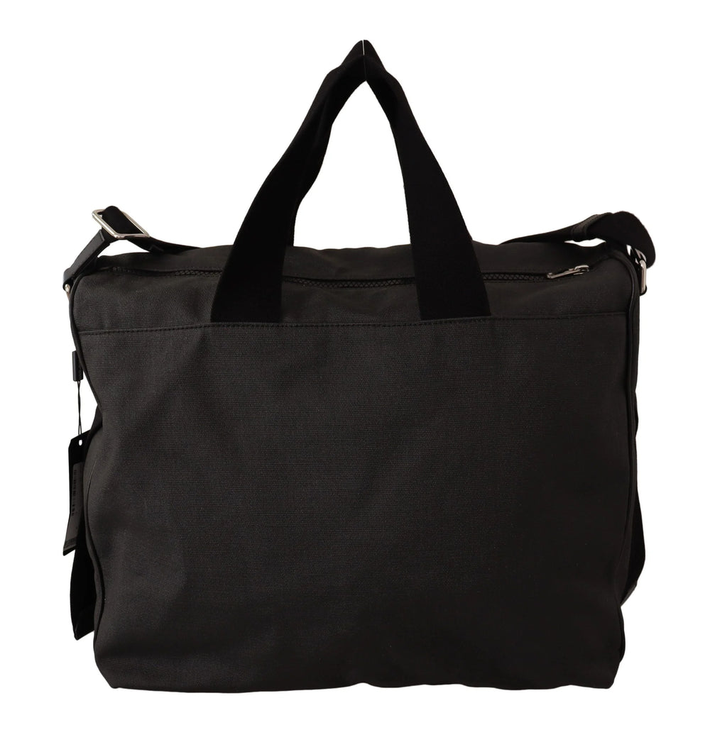 Dolce & Gabbana Black Denim Leather Shoulder Strap Messenger Bag - Messenger Bags