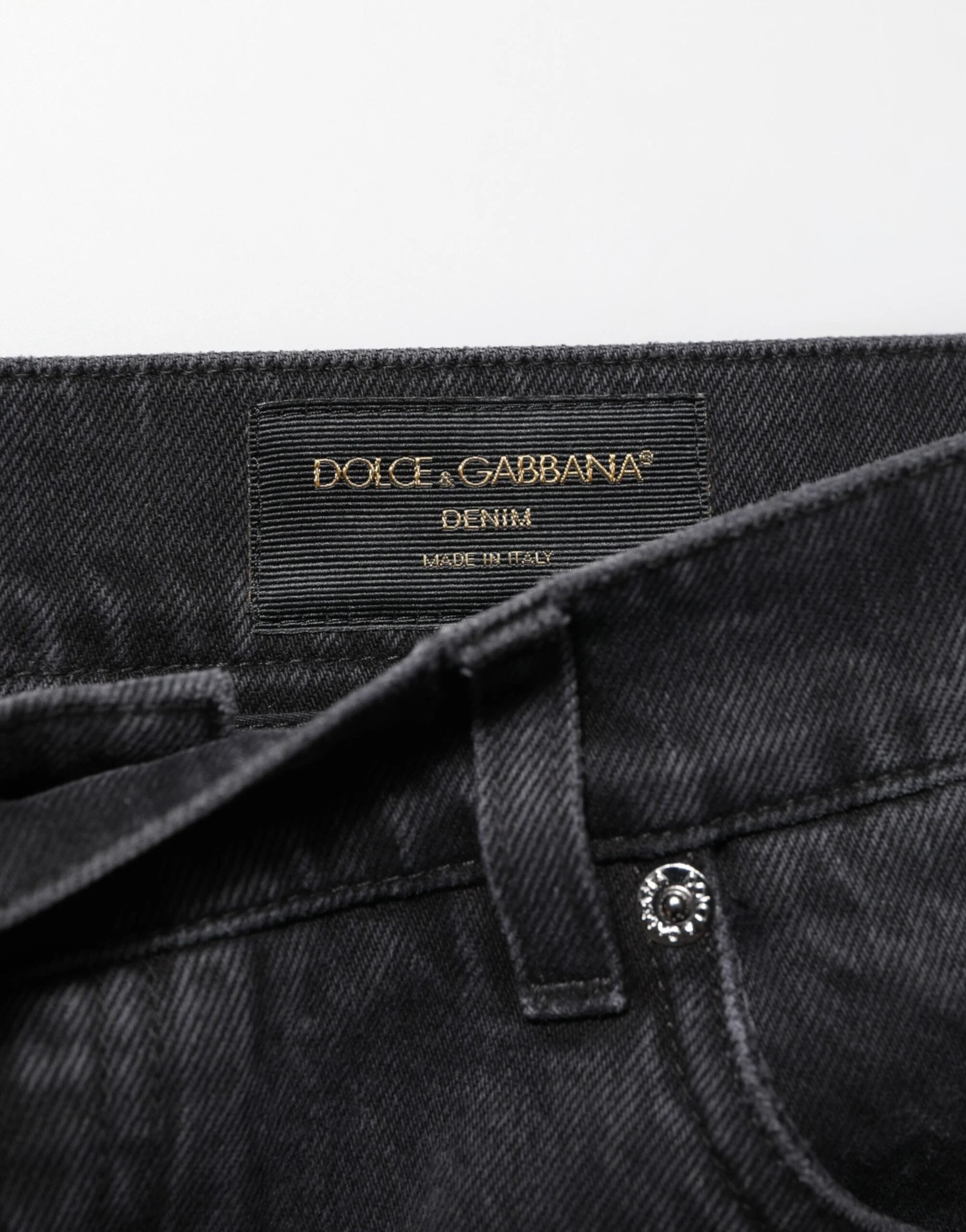 Dolce & Gabbana Black Denim Wide Leg Relaxed Fit Pants Jeans - IT50 | L
