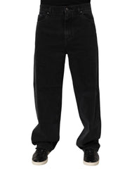 Dolce & Gabbana Black Denim Wide Leg Relaxed Fit Pants Jeans - IT50 | L