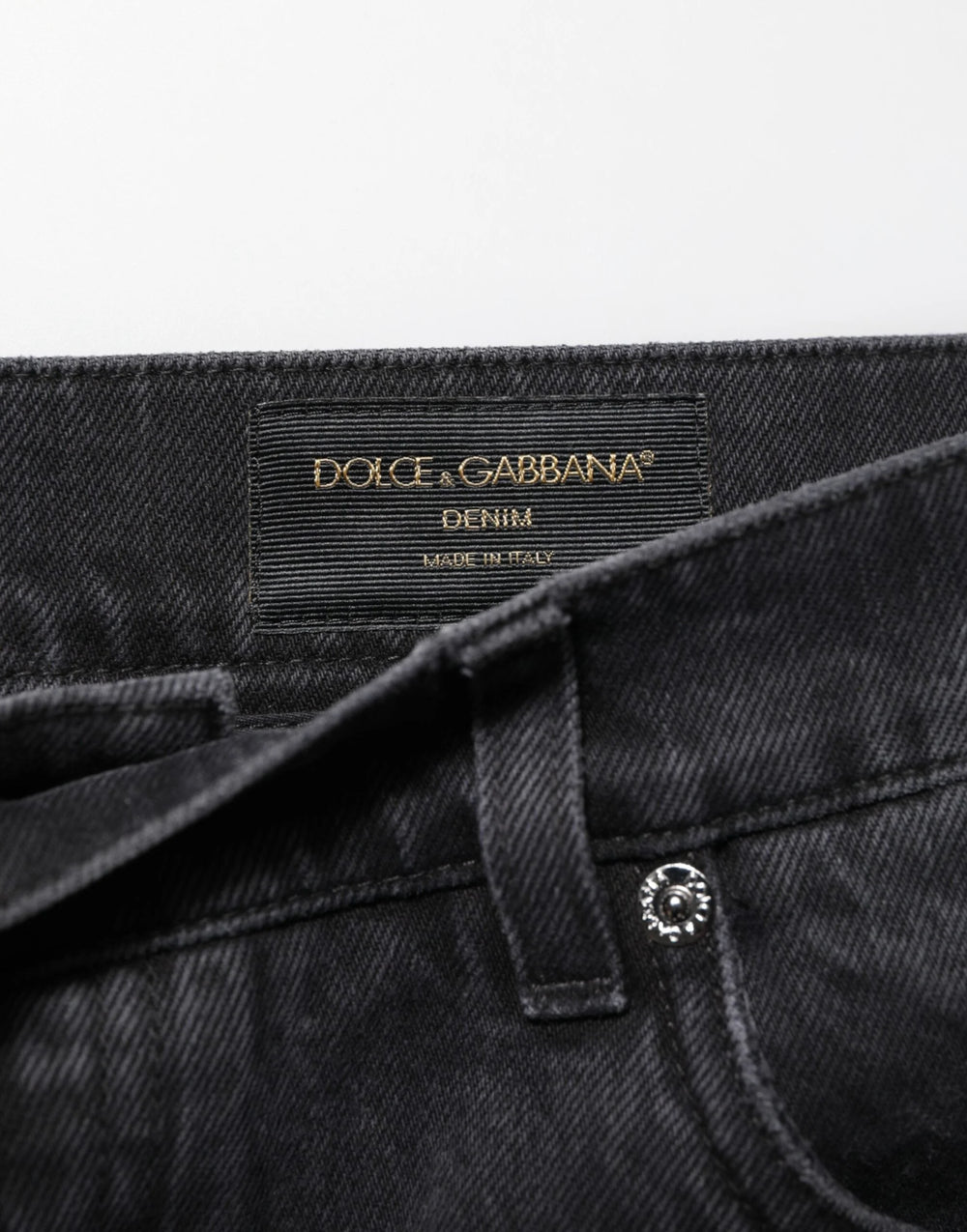 Dolce & Gabbana Black Denim Wide Leg Relaxed Fit Pants Jeans - IT50 | L - Jeans