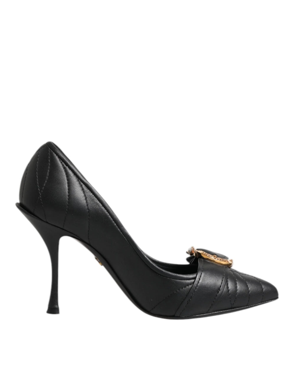 Dolce & Gabbana Black Devotion Leather Heels Pumps Shoes - Heels