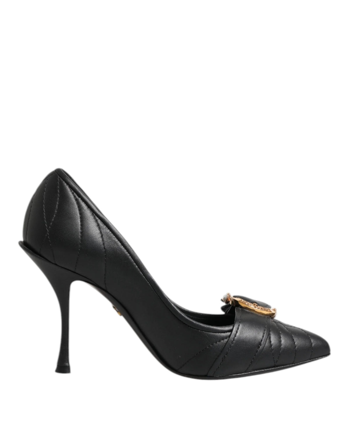 Dolce & Gabbana Black Devotion Leather Heels Pumps Shoes - Heels