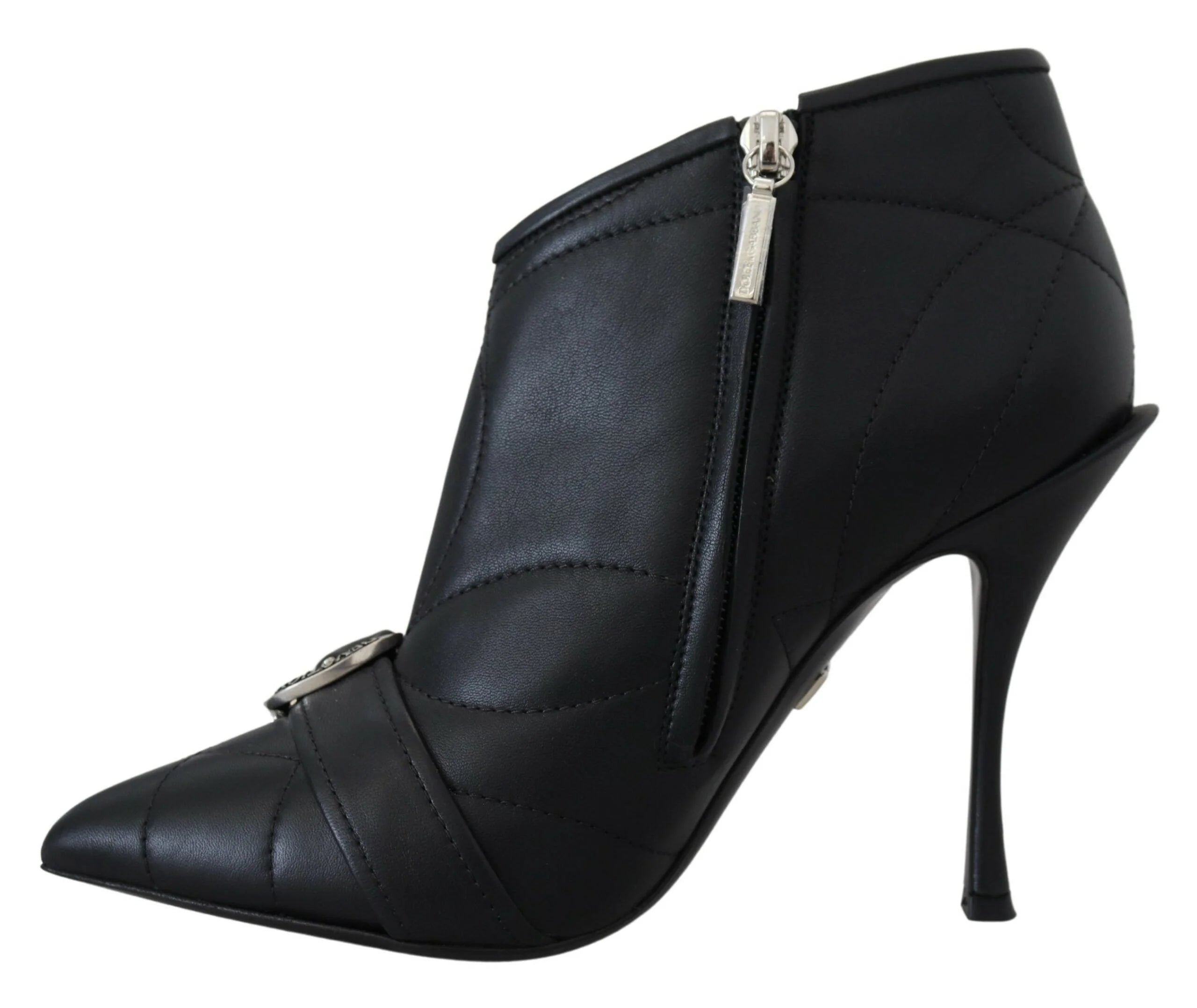 Dolce & Gabbana Black Devotion Quilted Buckled Ankle Boots Shoes - EU39/US8.5