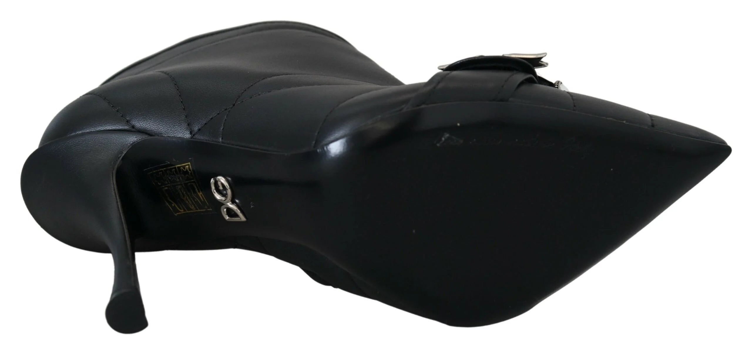 Dolce & Gabbana Black Devotion Quilted Buckled Ankle Boots Shoes - EU39/US8.5 - Boots