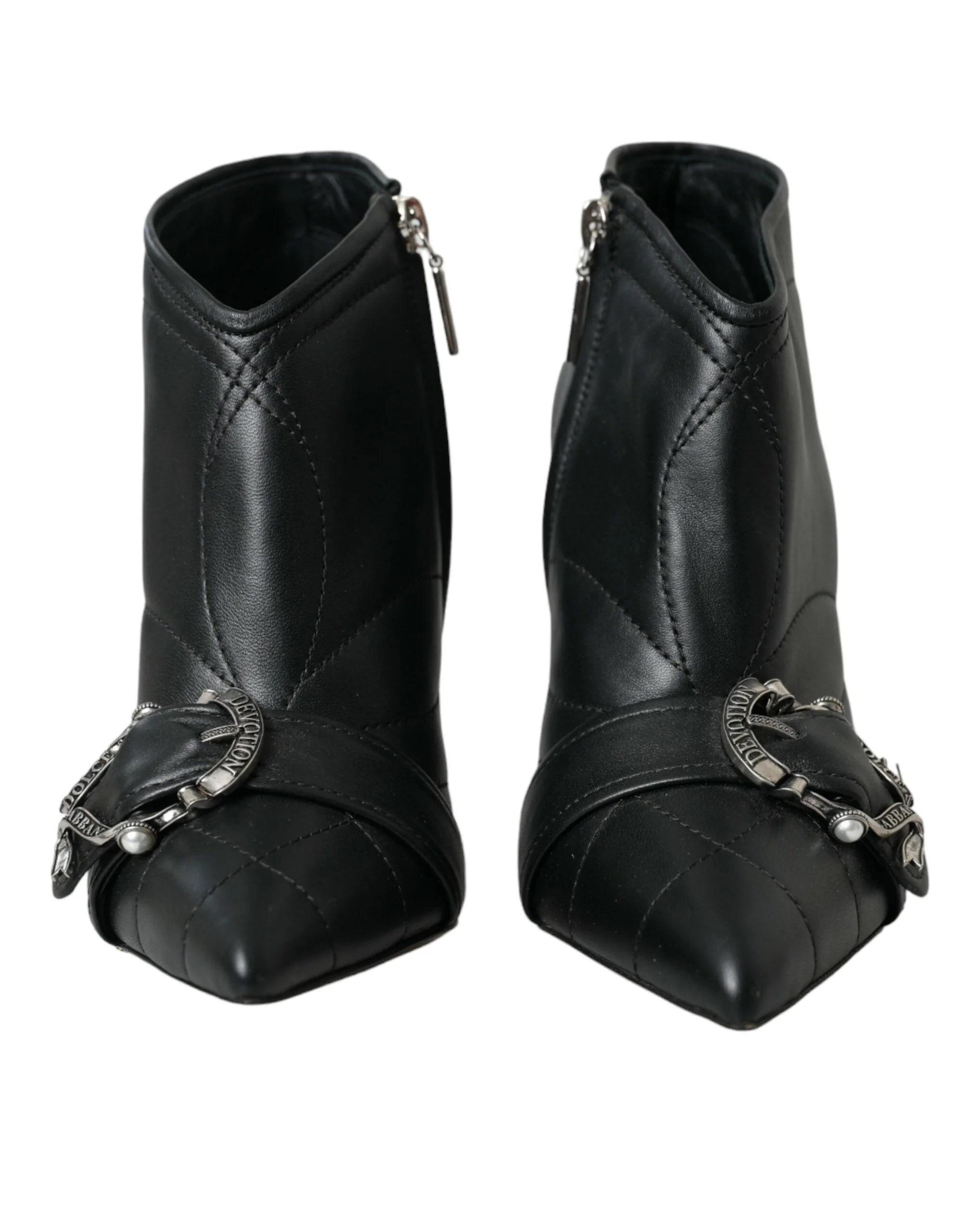 Dolce & Gabbana Black Devotion Quilted Buckled Boots Shoes - EU36/US5.5 - Boots