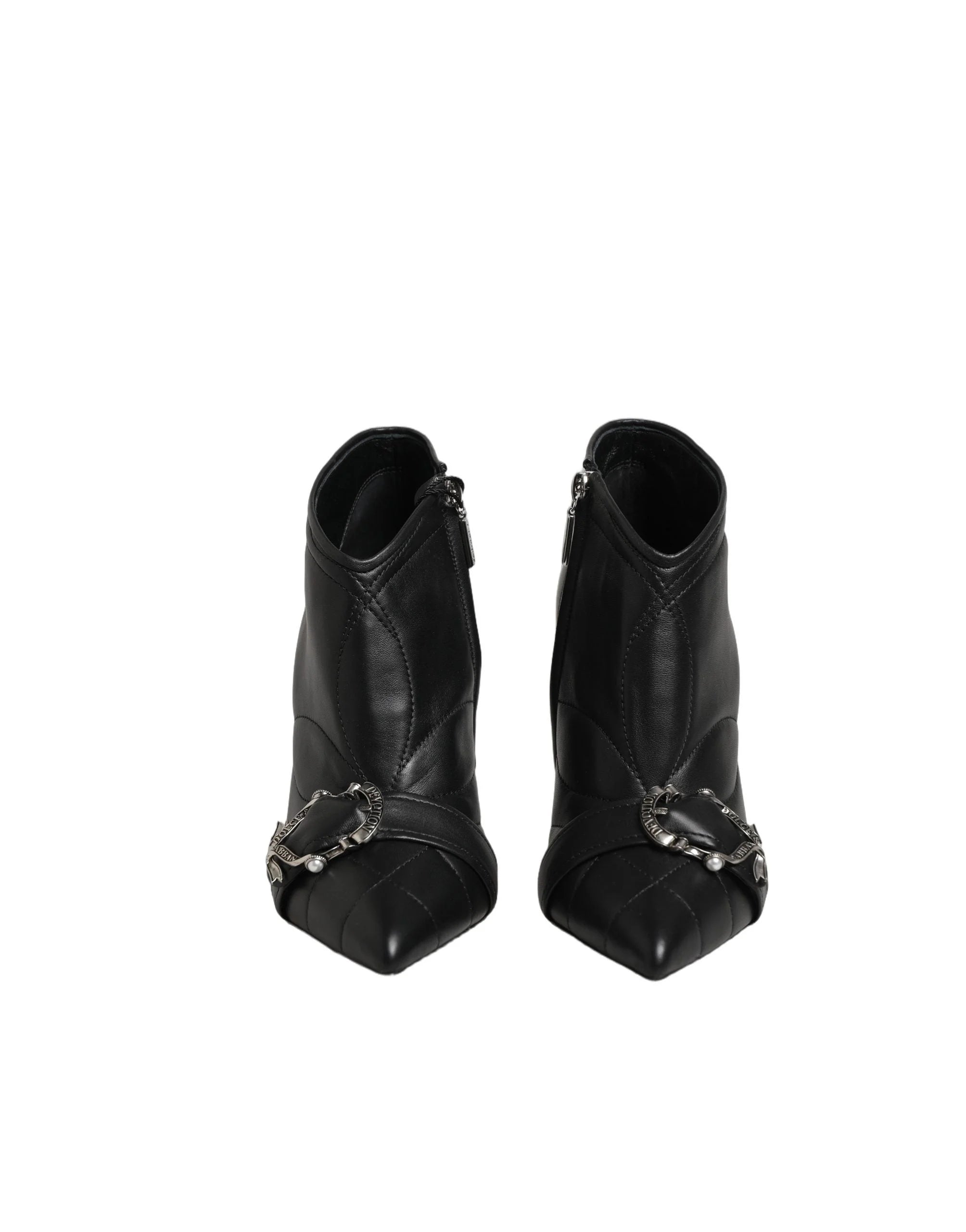 Dolce & Gabbana Black Devotion Quilted Buckled Boots Shoes - EU39/US8.5