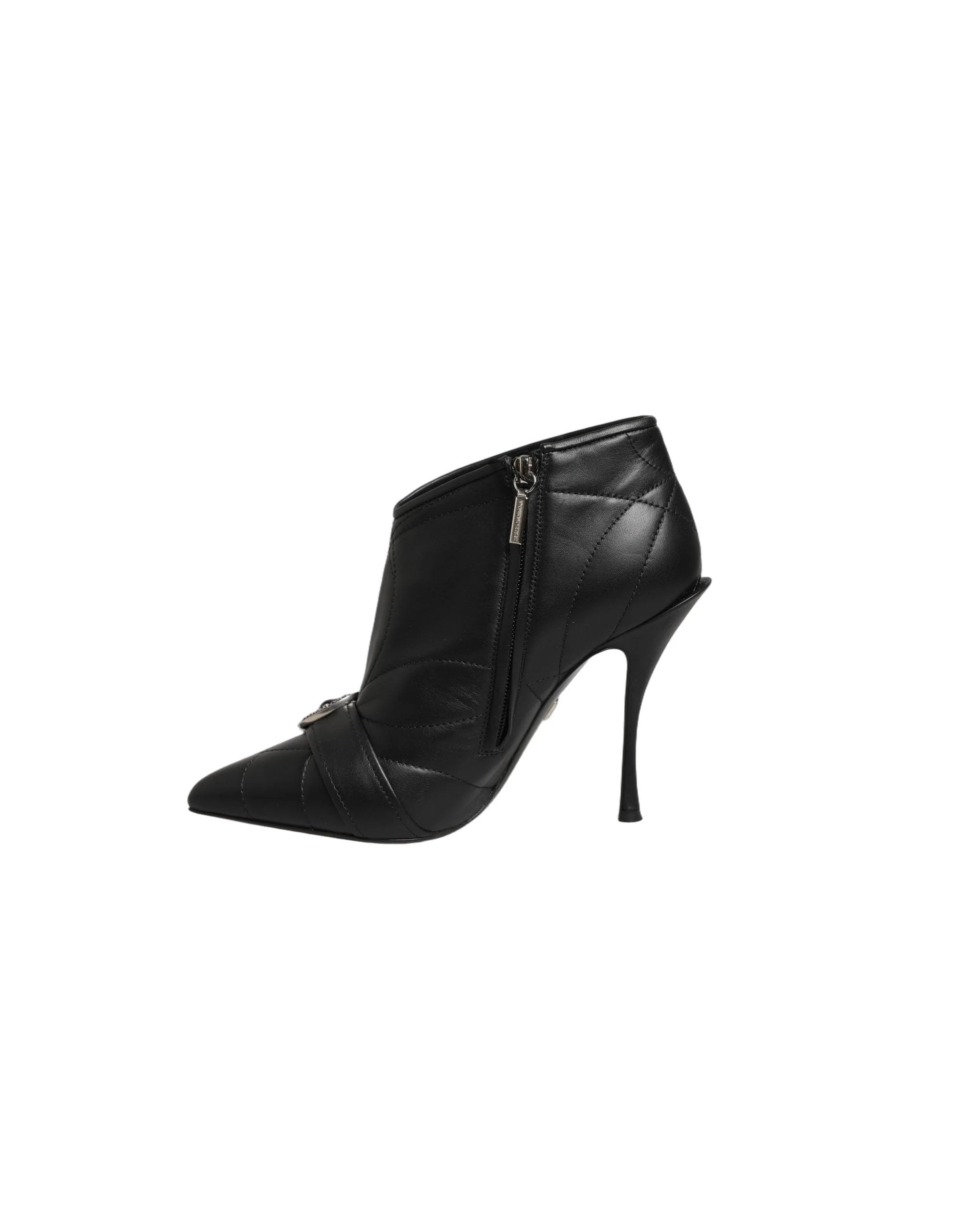 Dolce & Gabbana Black Devotion Quilted Buckled Boots Shoes - EU39/US8.5