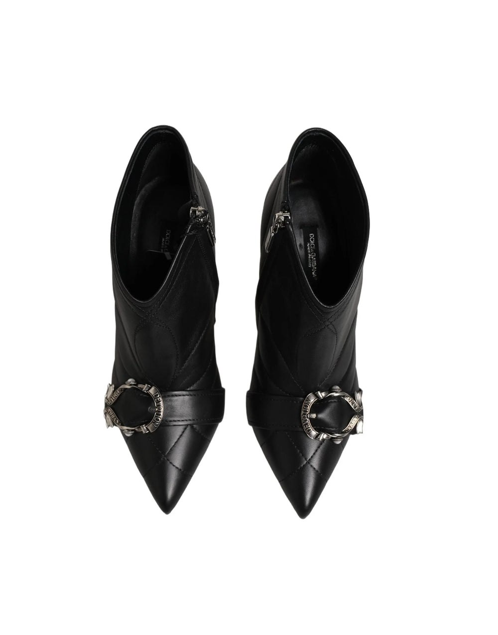 Dolce & Gabbana Black Devotion Quilted Buckled Boots Shoes - EU39/US8.5