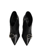 Dolce & Gabbana Black Devotion Quilted Buckled Boots Shoes - EU39/US8.5