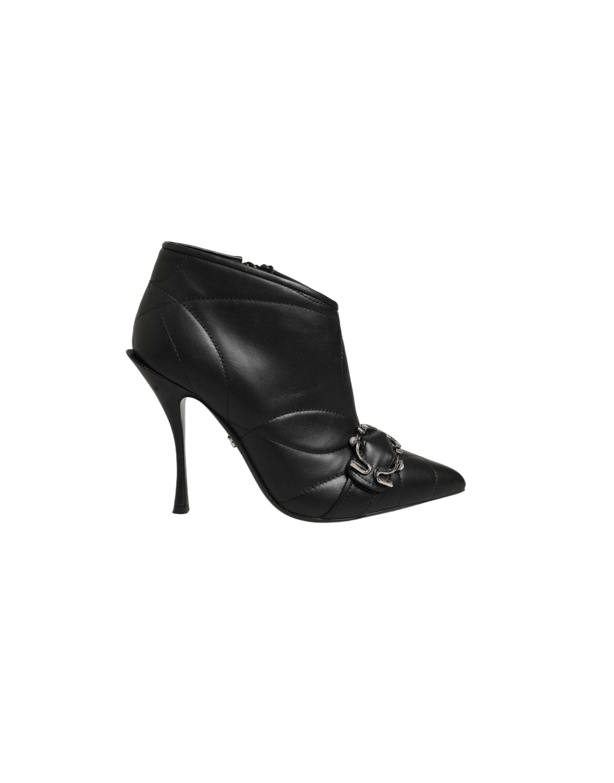Dolce & Gabbana Black Devotion Quilted Buckled Boots Shoes - EU39/US8.5