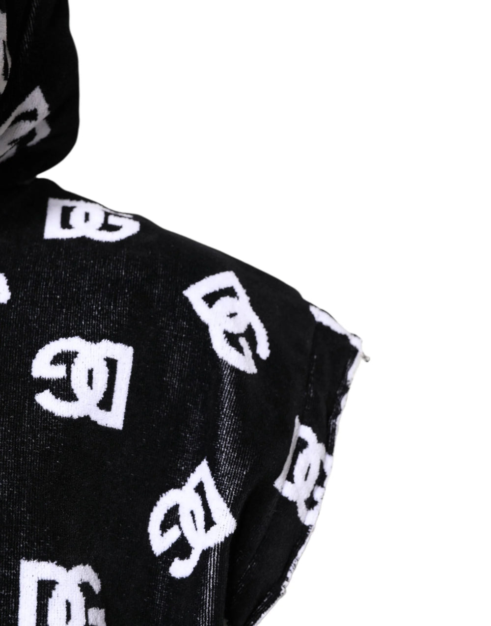 Dolce & Gabbana Black DG Cotton Hooded Sleeveless Sweater - IT60 | 3XL - Hoodies