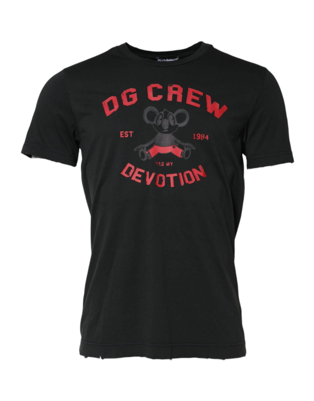 Dolce & Gabbana Black DG Crew Devotion Cotton Crew Neck T-shirt - IT52 | XL - T-Shirts
