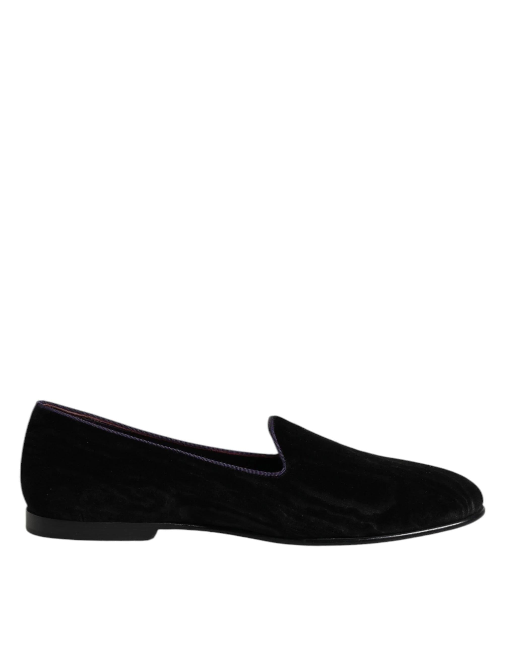 Dolce & Gabbana Black DG Crown Embroidery Loafers Slip On Shoes - EU42/US9 - Flats