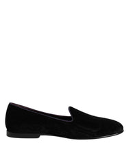 Dolce & Gabbana Black DG Crown Embroidery Loafers Slip On Shoes - EU42/US9 - Flats