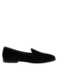 Dolce & Gabbana Black DG Crown Embroidery Loafers Slip On Shoes - EU42/US9