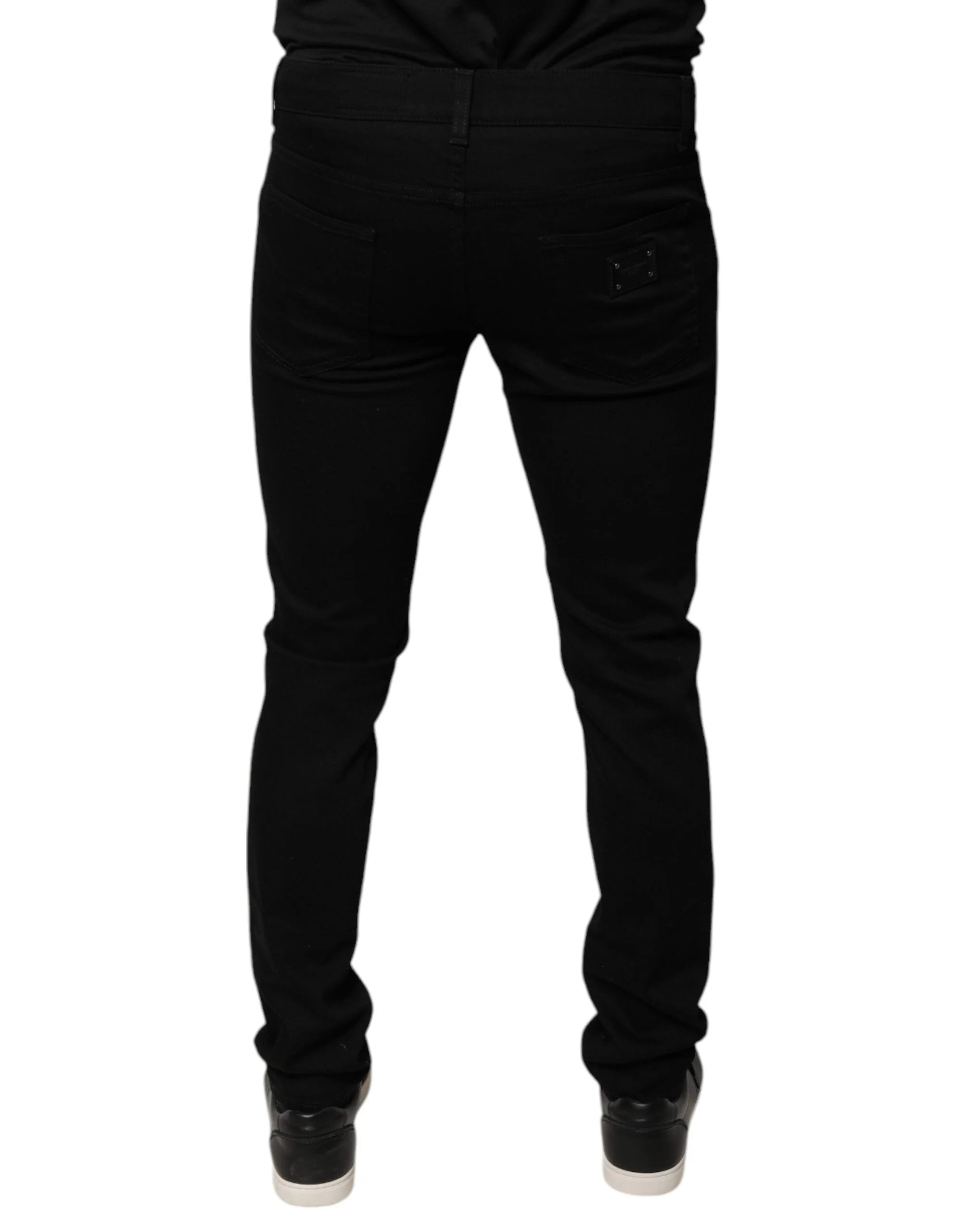 Dolce & Gabbana Black DG Crown Logo Cotton Skinny Denim Jeans - IT48 | M - Jeans
