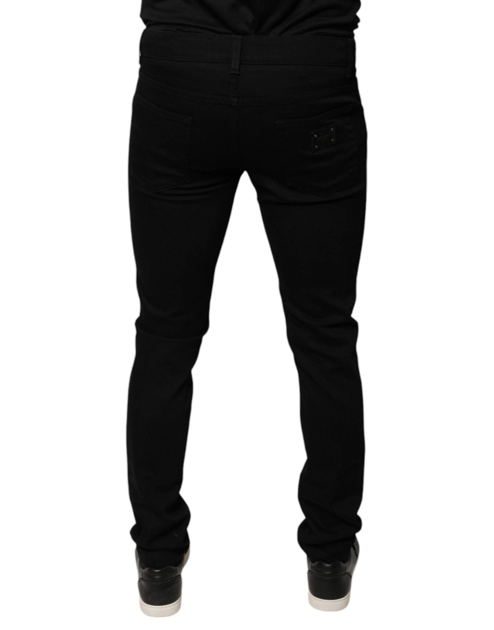 Dolce & Gabbana Black DG Crown Logo Cotton Skinny Denim Jeans - IT48 | M - Jeans